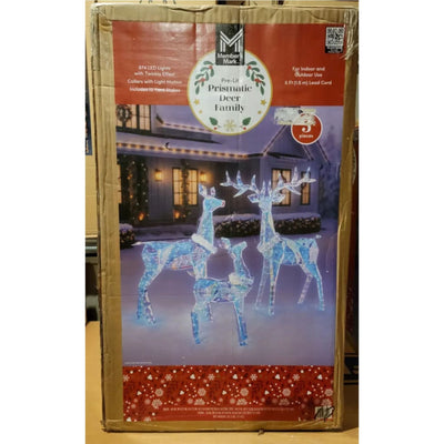 Member's Mark LED Pre-Lit Prismatic Deer Family Iridescent LED Lights – 3-Piece