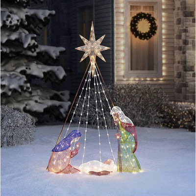 Member's Mark 72" Pre-Lit Nativity Scene – Classic Illuminated Holiday Display