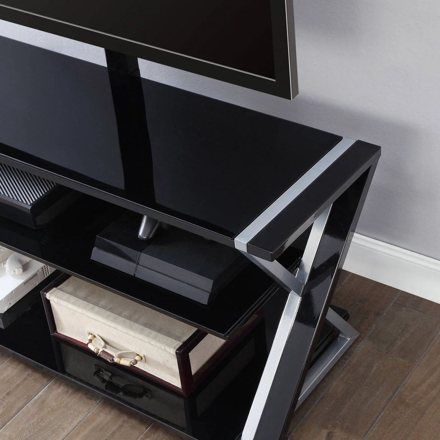Whalen Xavier 3-in-1 Television Stand for TVs Up to 70" Swivel Mount | Black