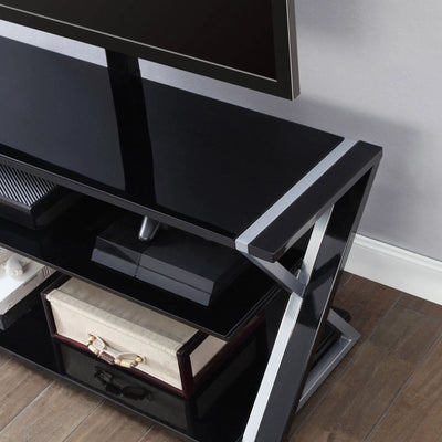 Whalen Xavier 3-in-1 Television Stand for TVs Up to 70" Swivel Mount | Black