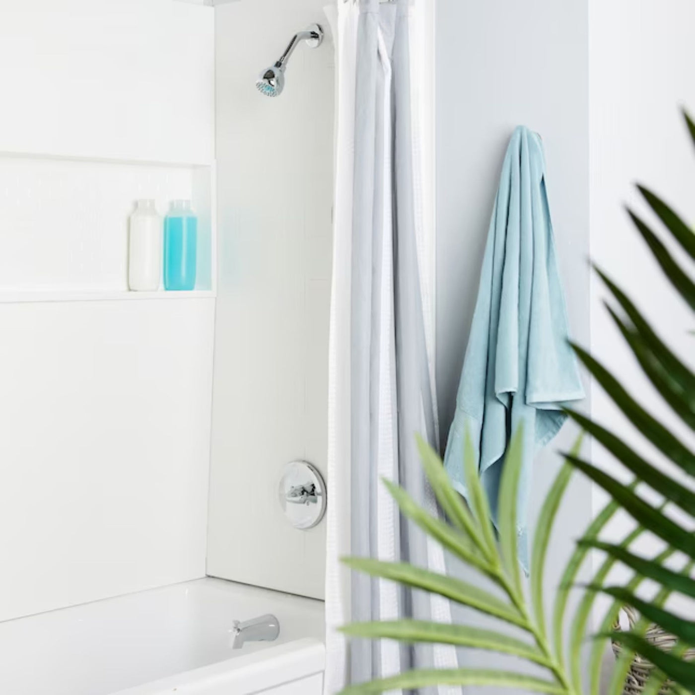Project Source Dover Chrome 1-Handle Shower Faucet | 2.75" Round Single Function