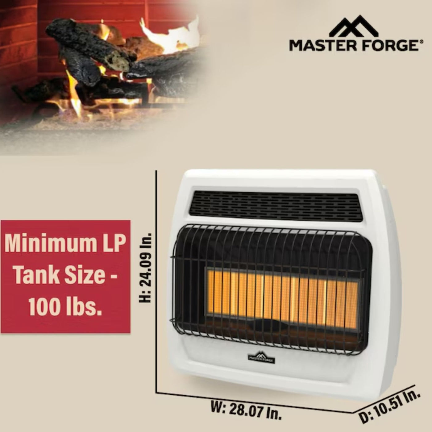 Master Forge 30000 -BTU Wall Radiant Heater Mount Indoor Natural gas or liquid