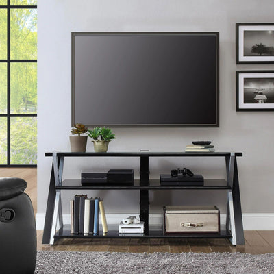 Whalen Xavier 3-in-1 Television Stand for TVs Up to 70" Swivel Mount | Black