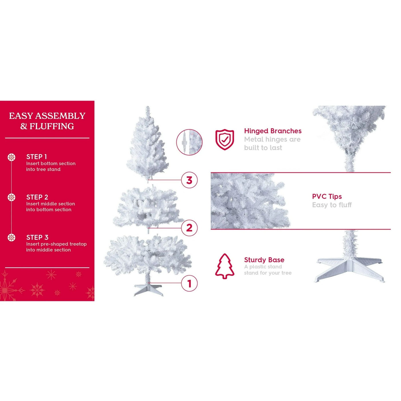 Holiday Time 6.5' Pre-Lit White Madison Pine Artificial Christmas Tree