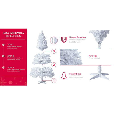 Holiday Time 6.5' Pre-Lit White Madison Pine Artificial Christmas Tree
