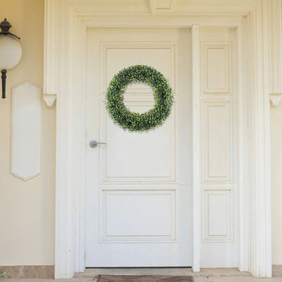 Pure Garden 19.5" Artificial Boxwood Wreath – Lush Greenery for Indoor & Outdoor