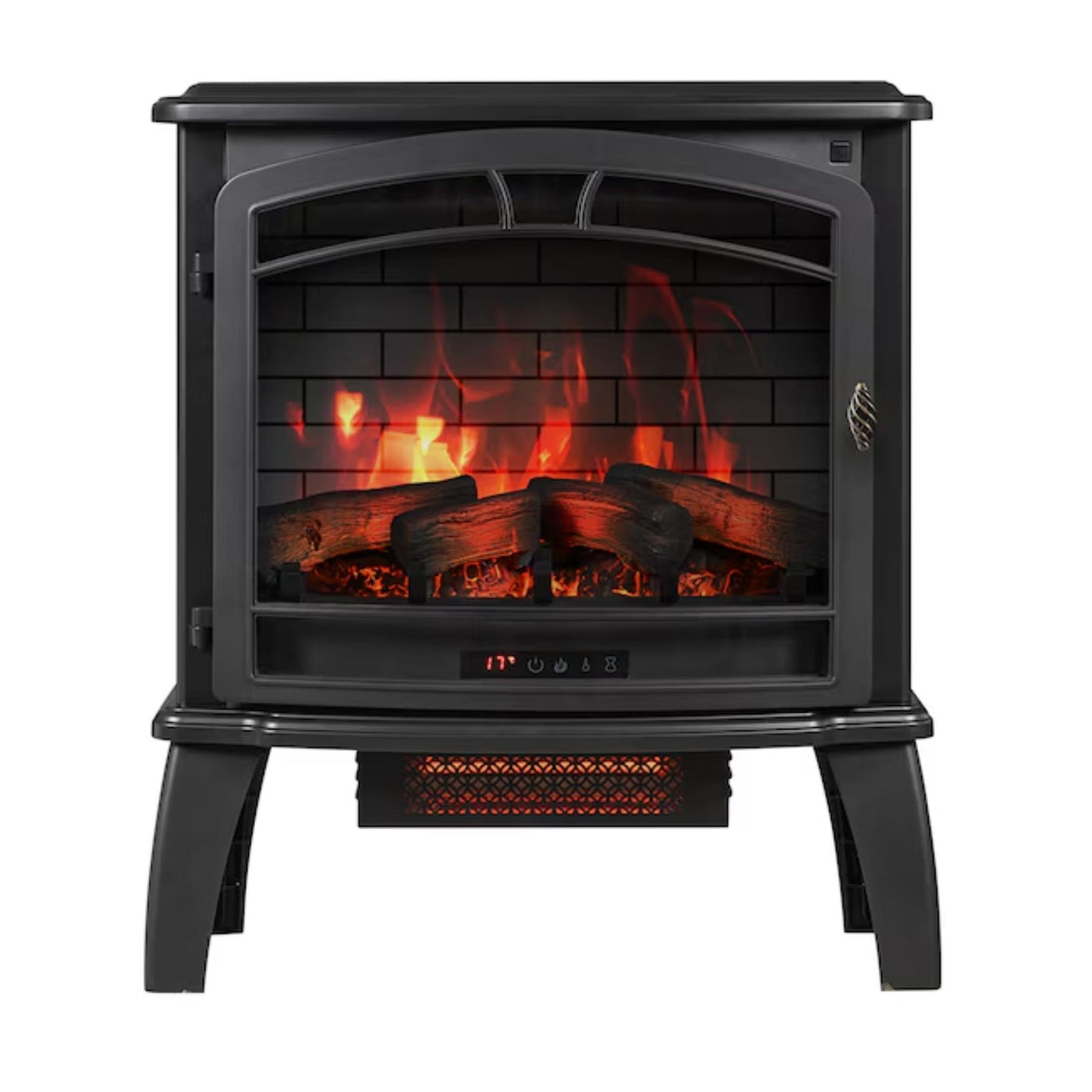 Style Selections 25.9-inches W 5200 Btu Black Metal Corner Electric Stove Heater
