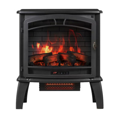 Style Selections 25.9-inches W 5200 Btu Black Metal Corner Electric Stove Heater
