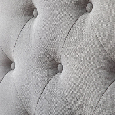 Rest Haven Elizabeth Wingback Upholstered Headboard with Button Tufting, Gray