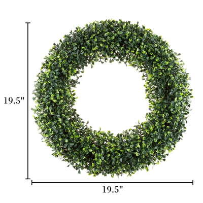 Pure Garden 19.5" Artificial Boxwood Wreath – Lush Greenery for Indoor & Outdoor