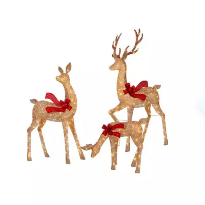 Member's Mark 3-Piece Pre-Lit Animated Deer Family – Enchanting Holiday Décor