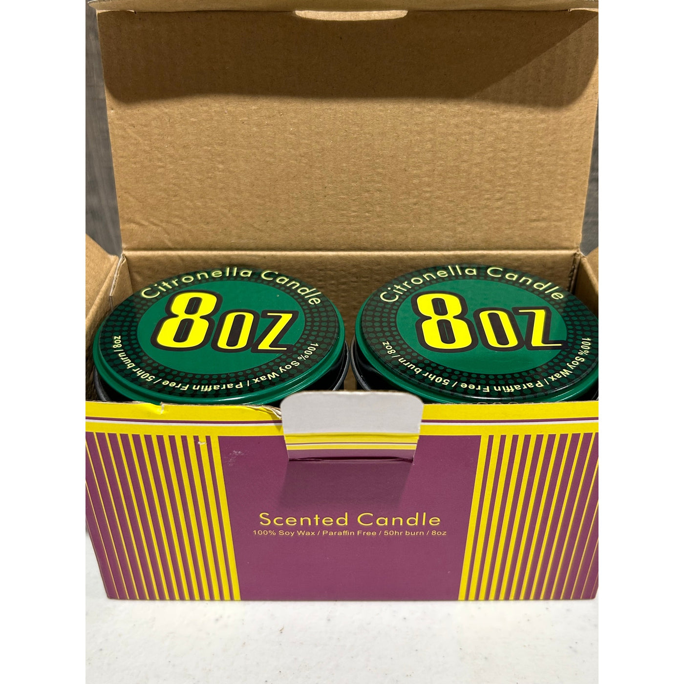 2 Pack Citronella Candles for Outdoor Mosquito Repellent, DEET Free