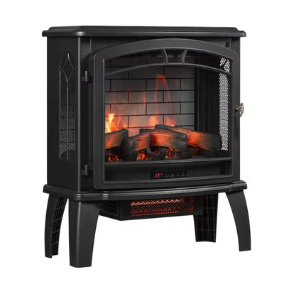 Style Selections 25.9-inches W 5200 Btu Black Metal Corner Electric Stove Heater