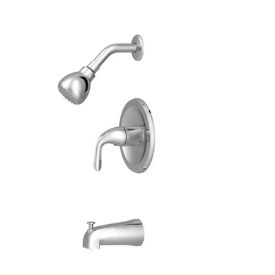 Project Source Dover Chrome 1-Handle Shower Faucet | 2.75" Round Single Function