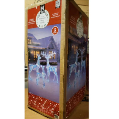Member's Mark LED Pre-Lit Prismatic Deer Family Iridescent LED Lights – 3-Piece