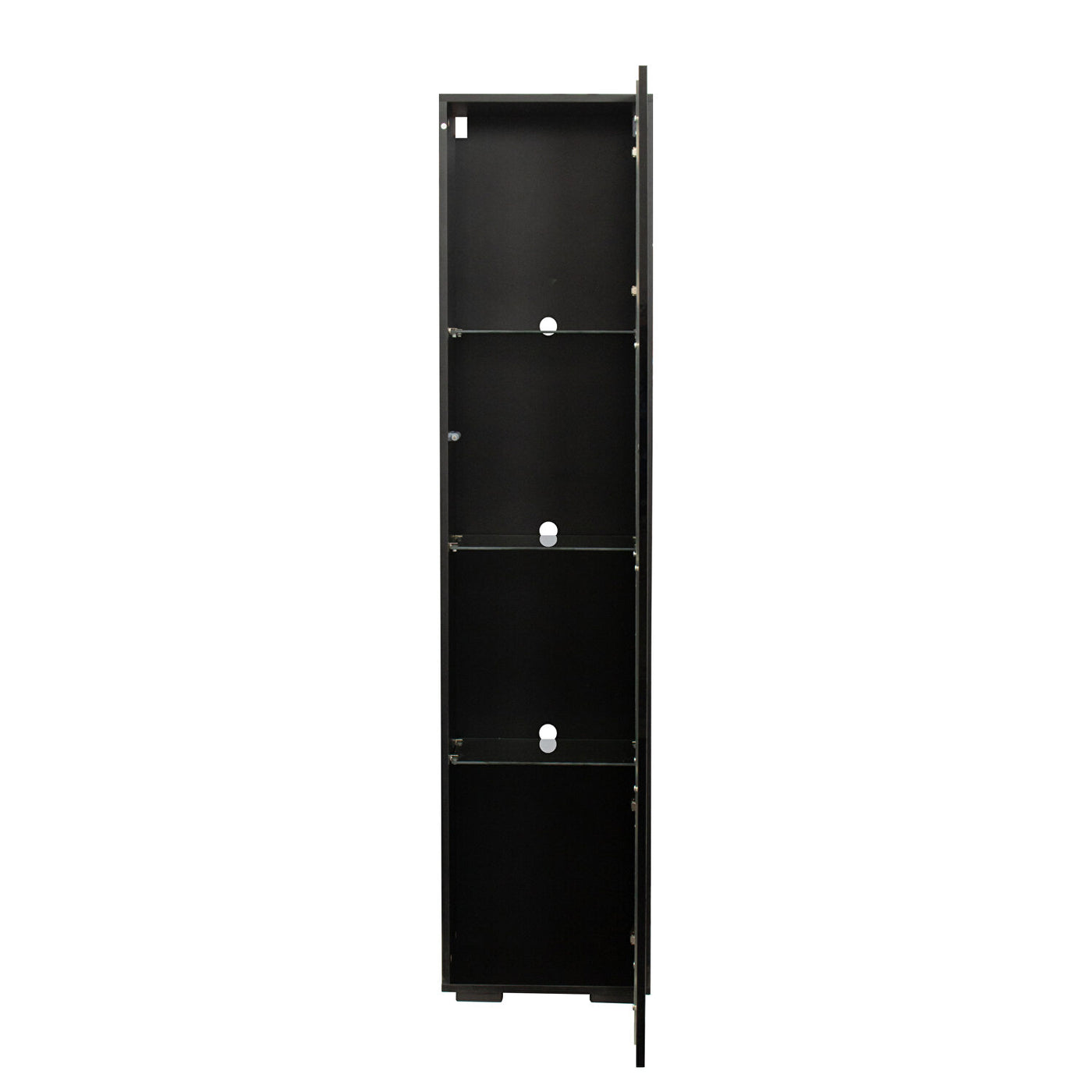 SPOFLYINN 4-Tier Tall Storage Cabinet | Slim Side Cabinet with LED Lighting | Black